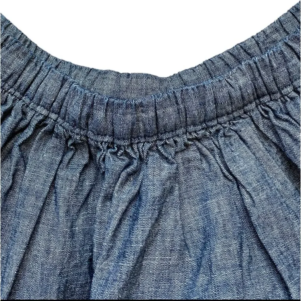 Tea Collection Ric Rac Twirl Skirt Chambray Rainbow Trim Girls 2 New Cotton